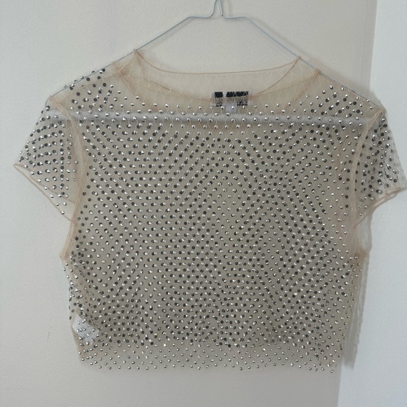 HOT & DELICIOUS - sheer sparkly crop top, medium - Picture 1 of 2